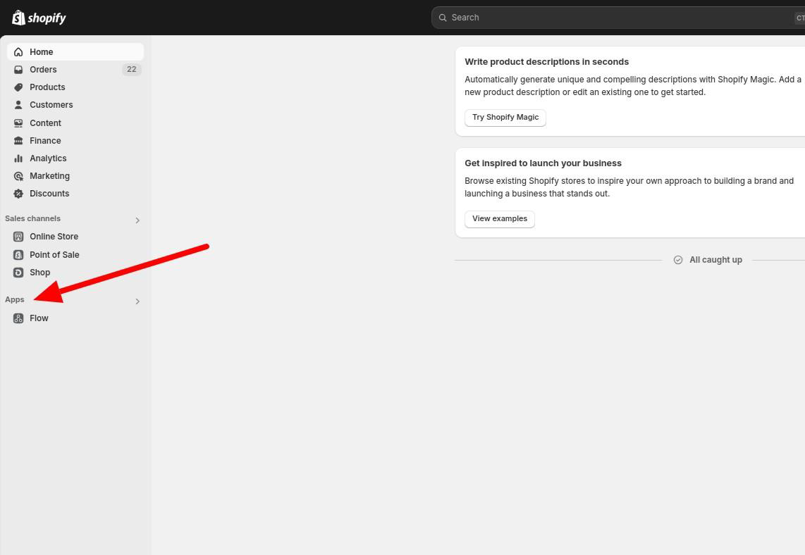 Shopify (Copy & Pay): Open the plugin settings