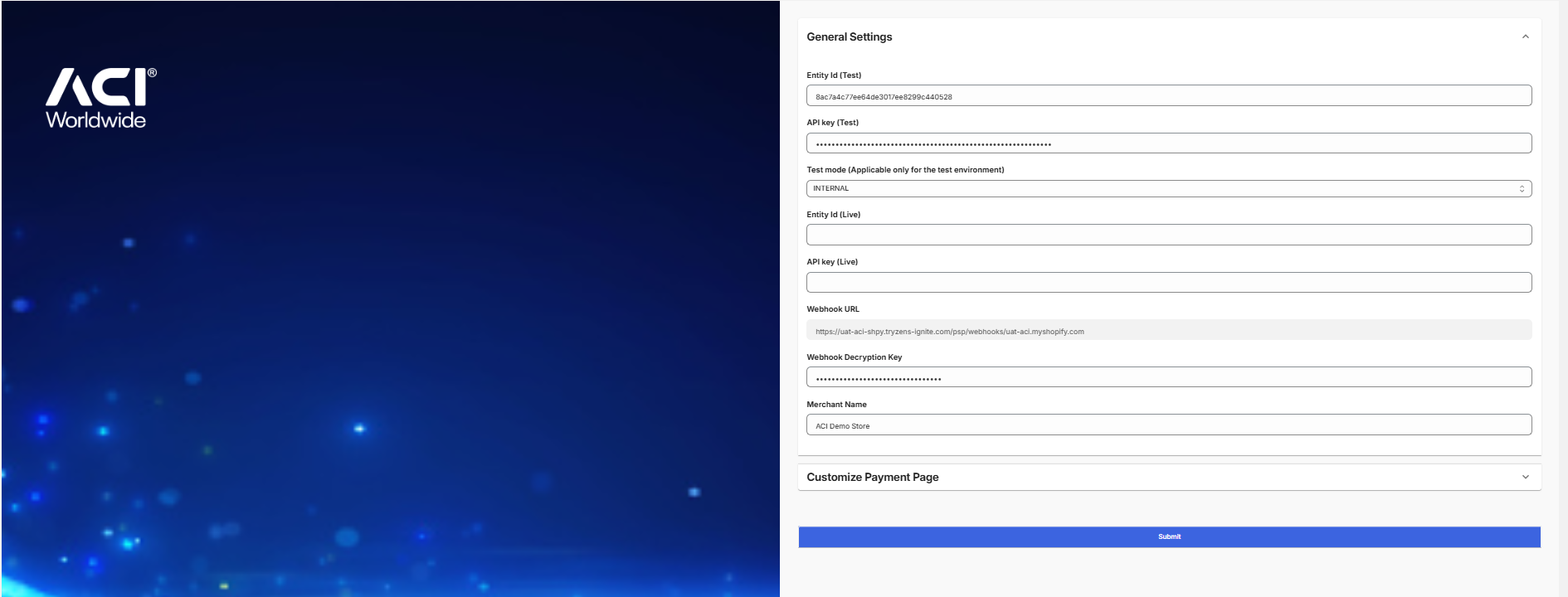 Shopify (Copy & Pay): Sample Configuration